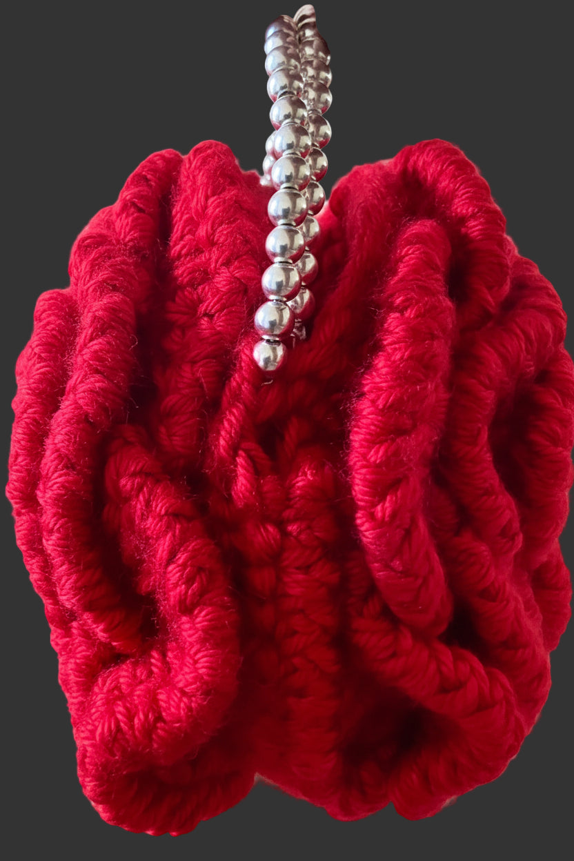 Handcrafted Red Rose Statement Bag