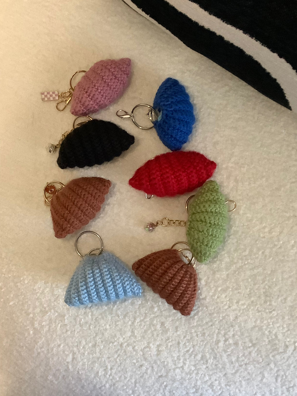 Crocheted Pleated Bag Keychains