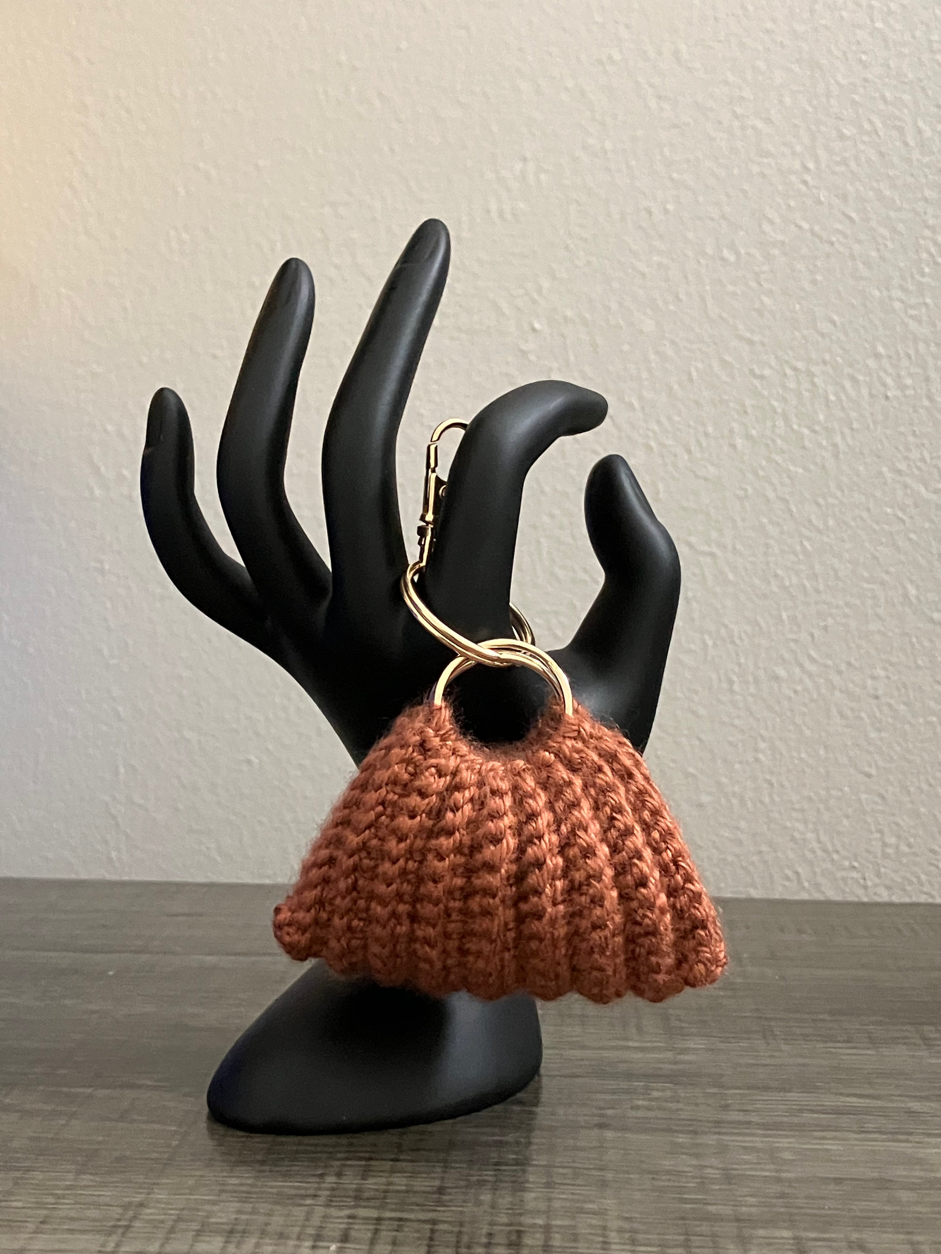 Crocheted Pleated Bag Keychains