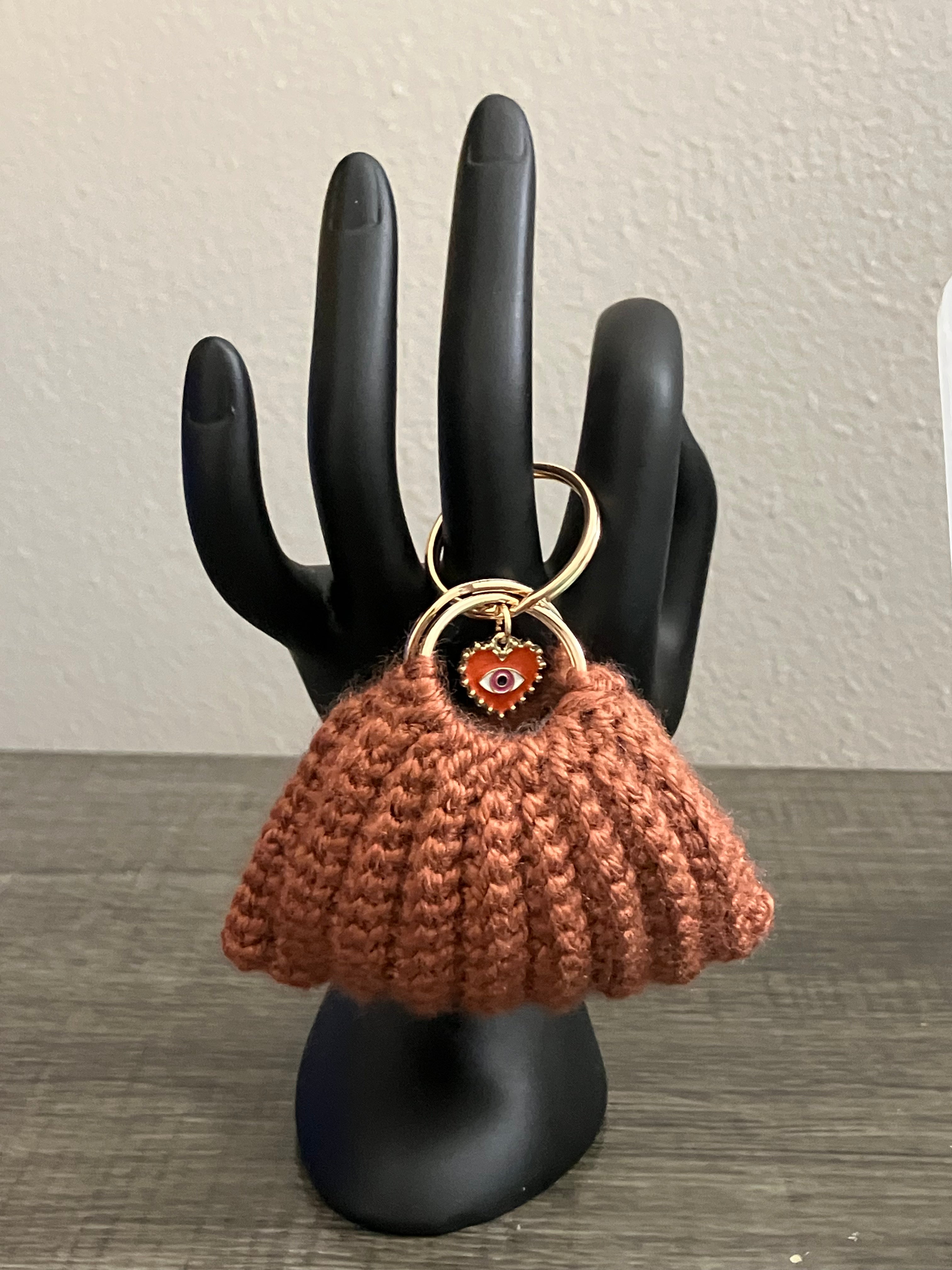 Crocheted Pleated Bag Keychains