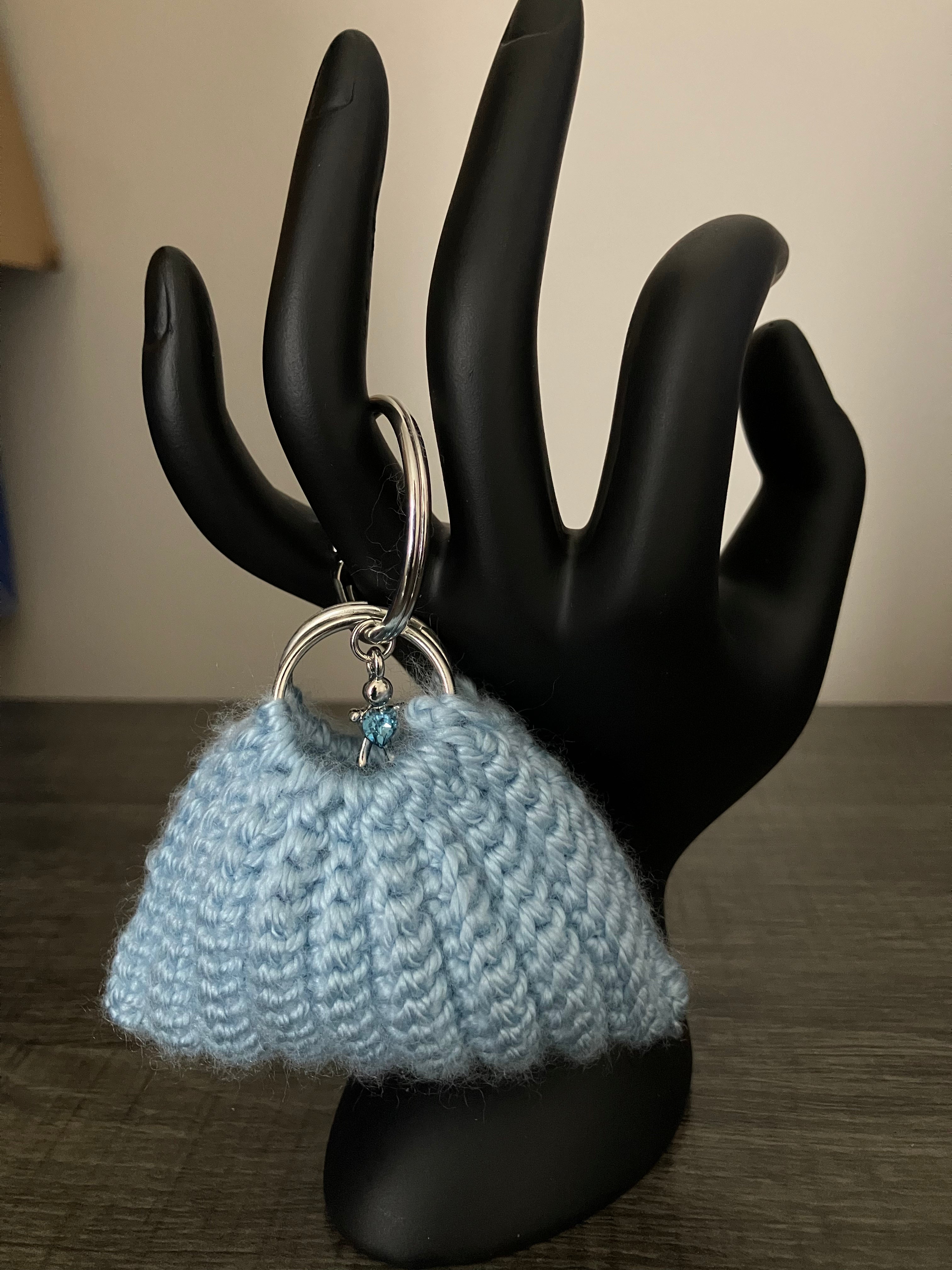 Crocheted Pleated Bag Keychains