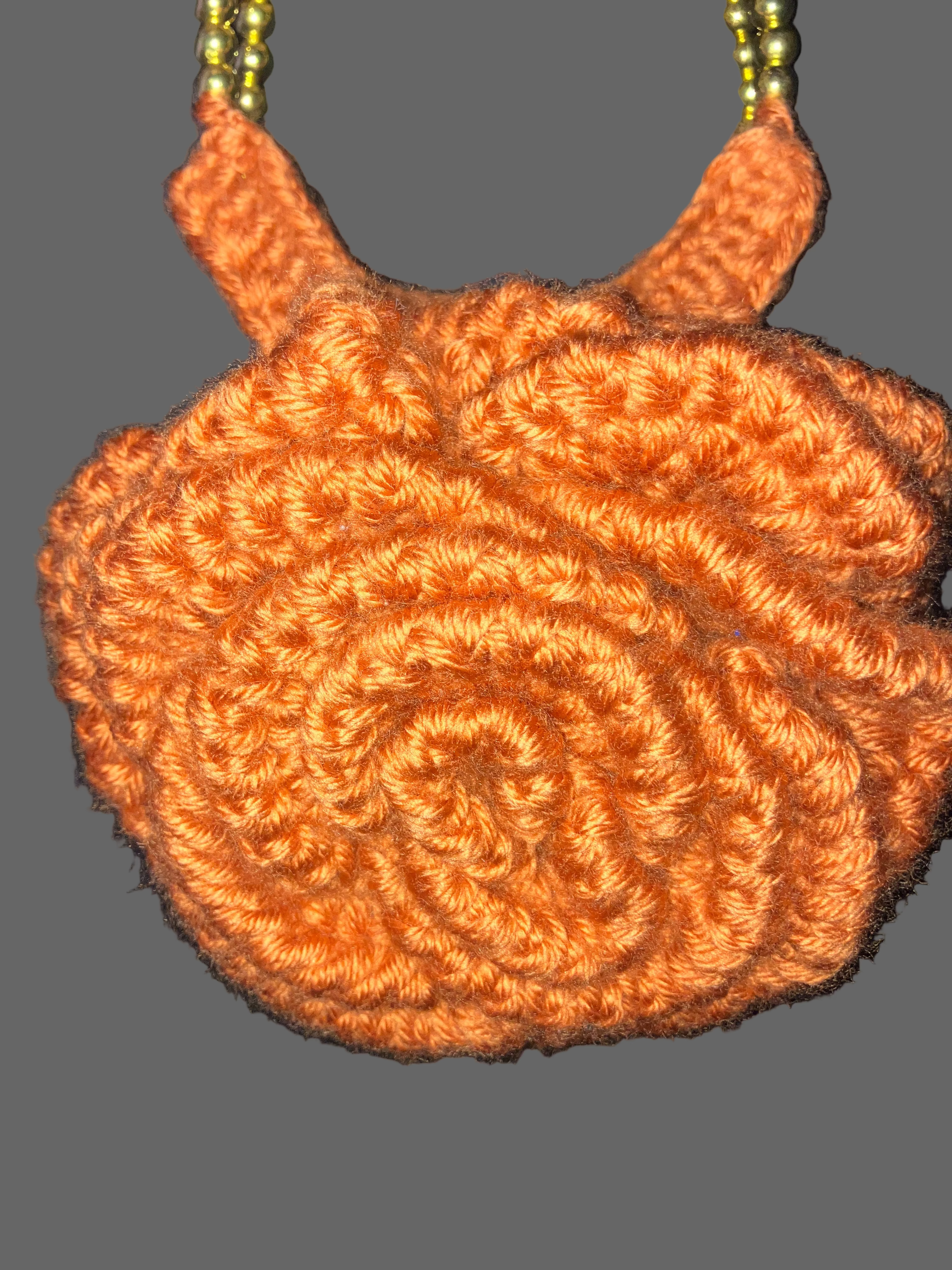 Pumpkin Spice Crochet Rose Bag